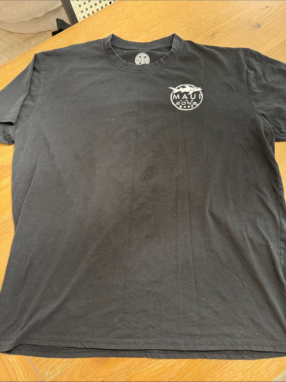 Maui and Sons Black Tee with White Logo - Men's Short Sleeve